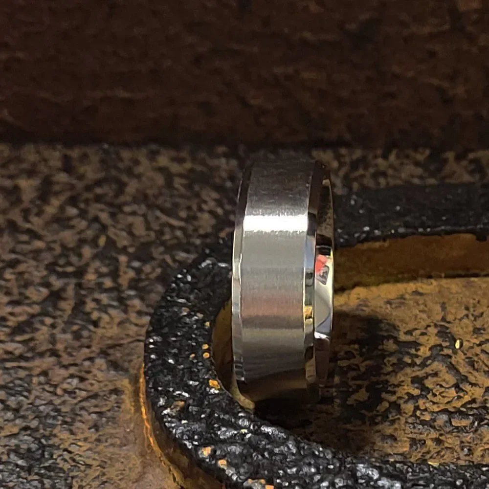 Men's Traditional Silver Promise Ring - Step Edges Guys Pinky Promise Ring - Picture 5 of 10